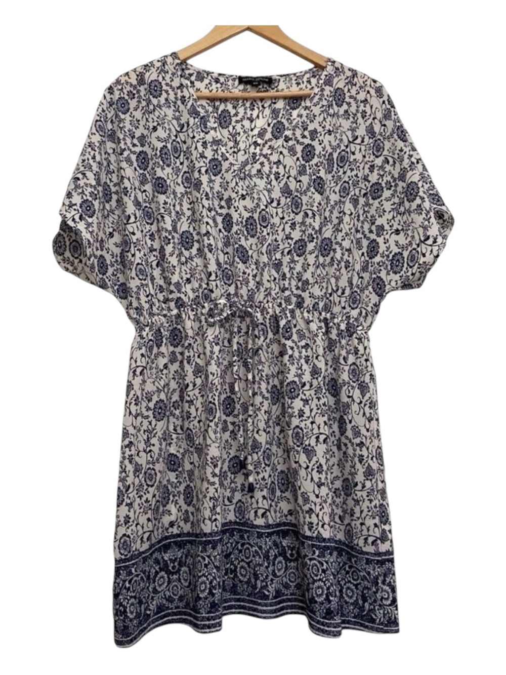 MARIO Serrani blue white midi dress bohemian lightweight floral pattern medium